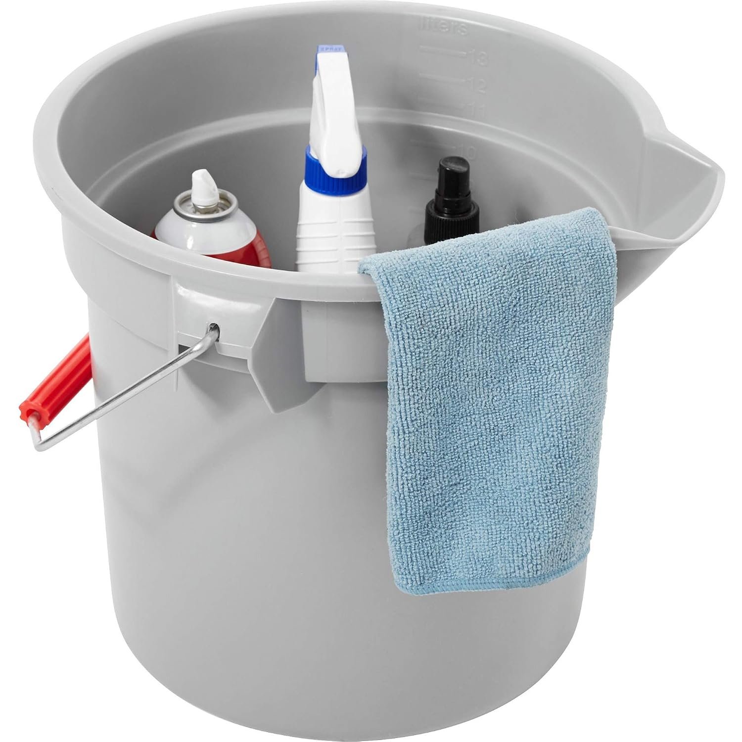 Rubbermaid BRUTE Round Bucket — Gray · 14 qt / 3.5 gal · FG261400GRAY